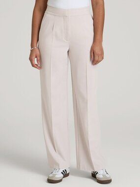 American Tall Flat Front Wide Leg Dress Pants | Drywall Tan | Size 8
